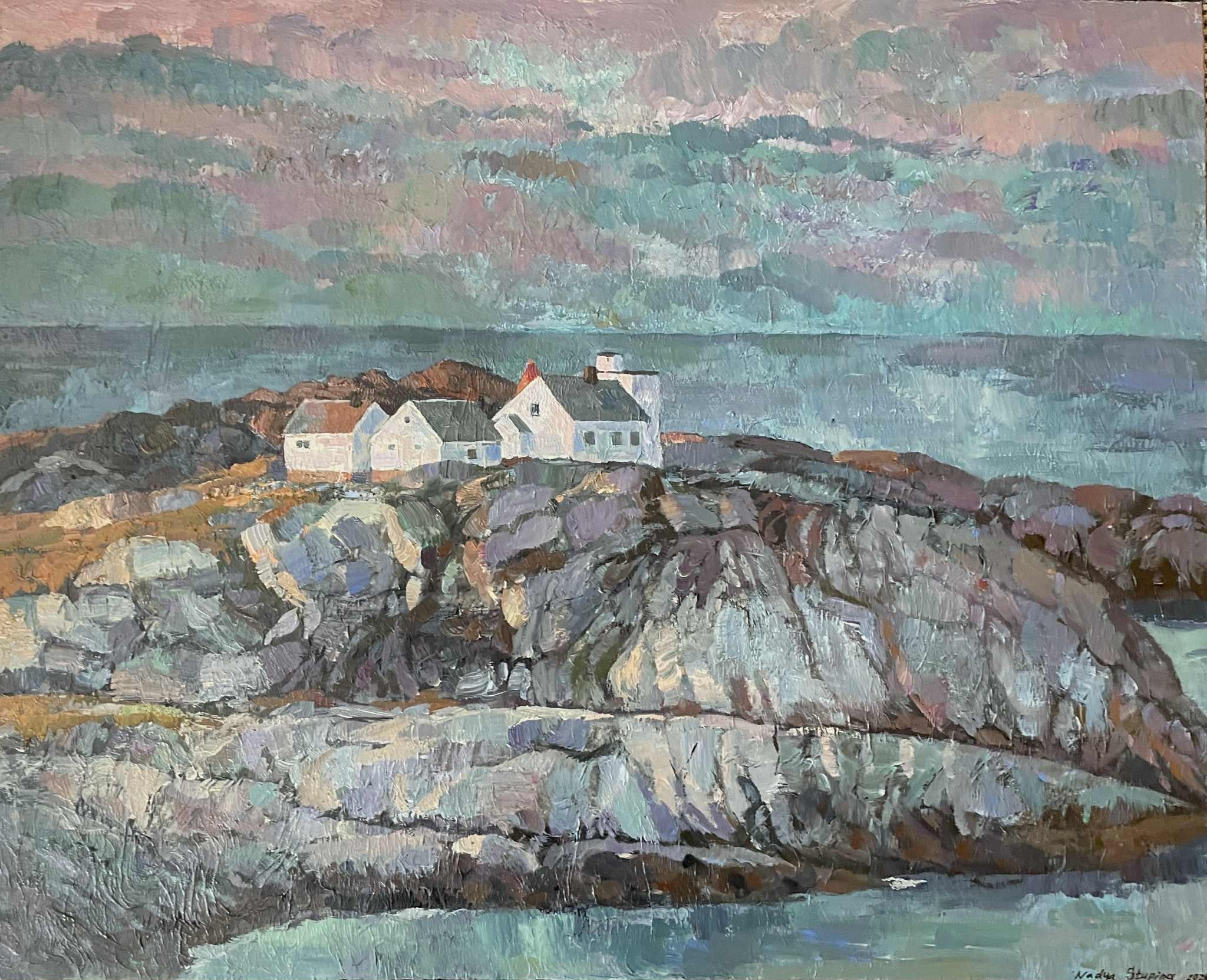 "At the end of the world" Original impressionistic landscape. Large Horizontal