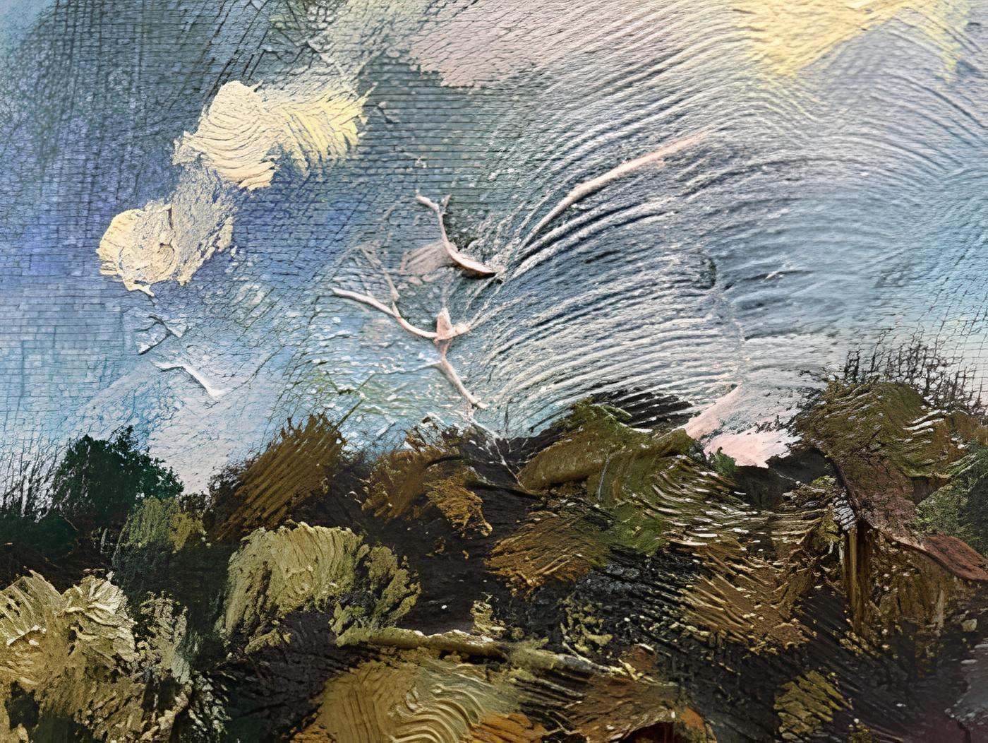„Herbstwolken über Aker brygge“ Original beeindruckende Landschaft  in Öl. im Angebot 4