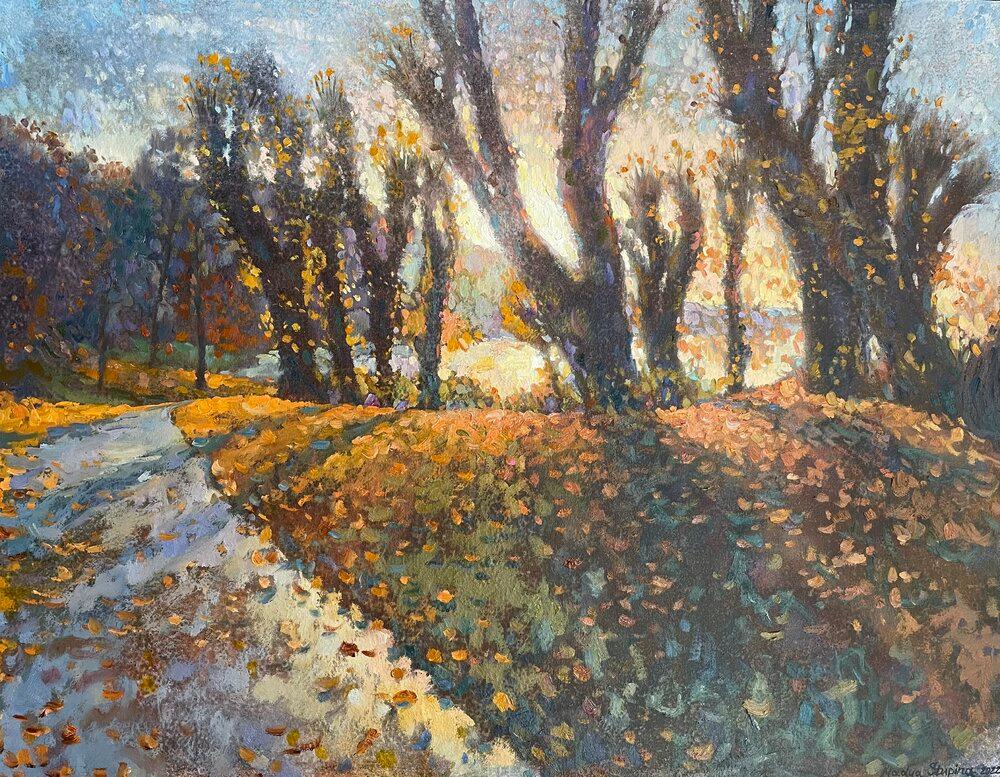 "Luz de otoño" Paisaje impresionista original. Paisajes otoñales