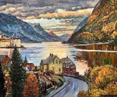 "Autumn Odda" Original impressionistic norwegian landscape . Large oil painting