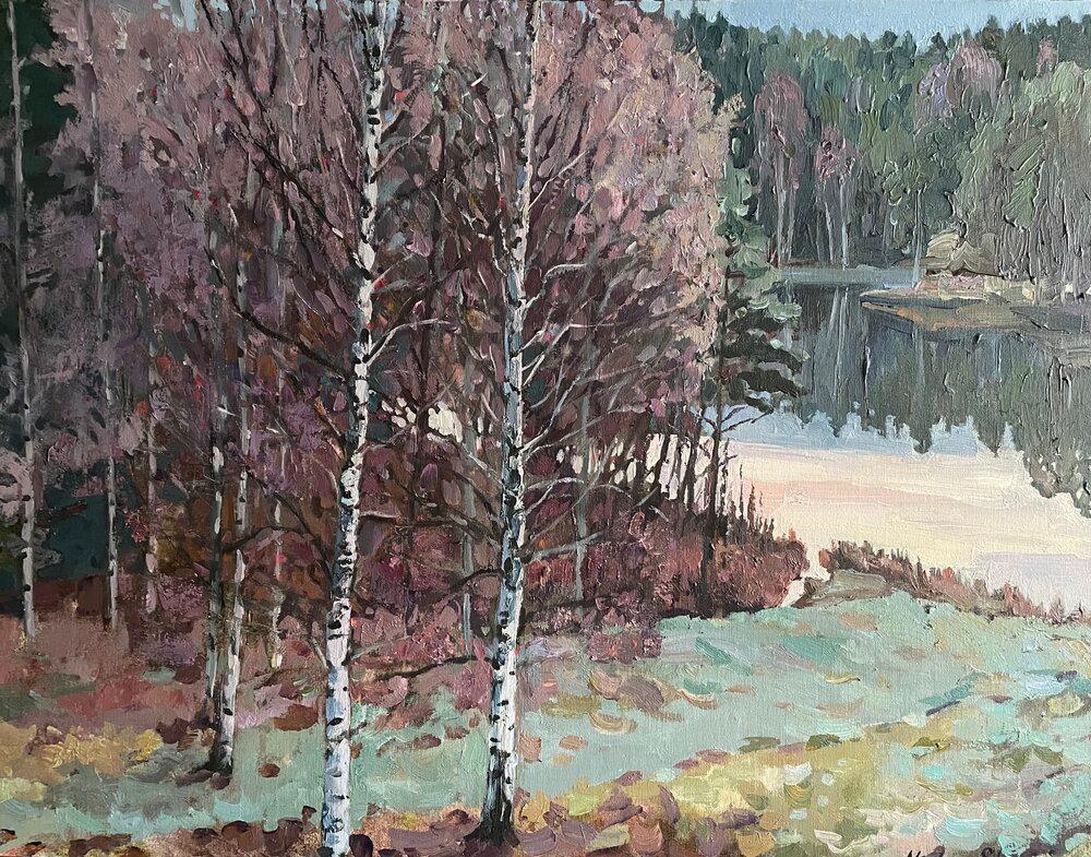 Nadezda Stupina Landscape Painting – Herbstliche Stille
