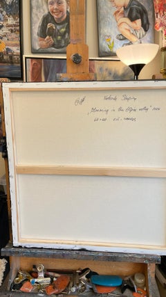 Fioritura nella valle alpina . Paesaggio impressionistico originale. Piazza .