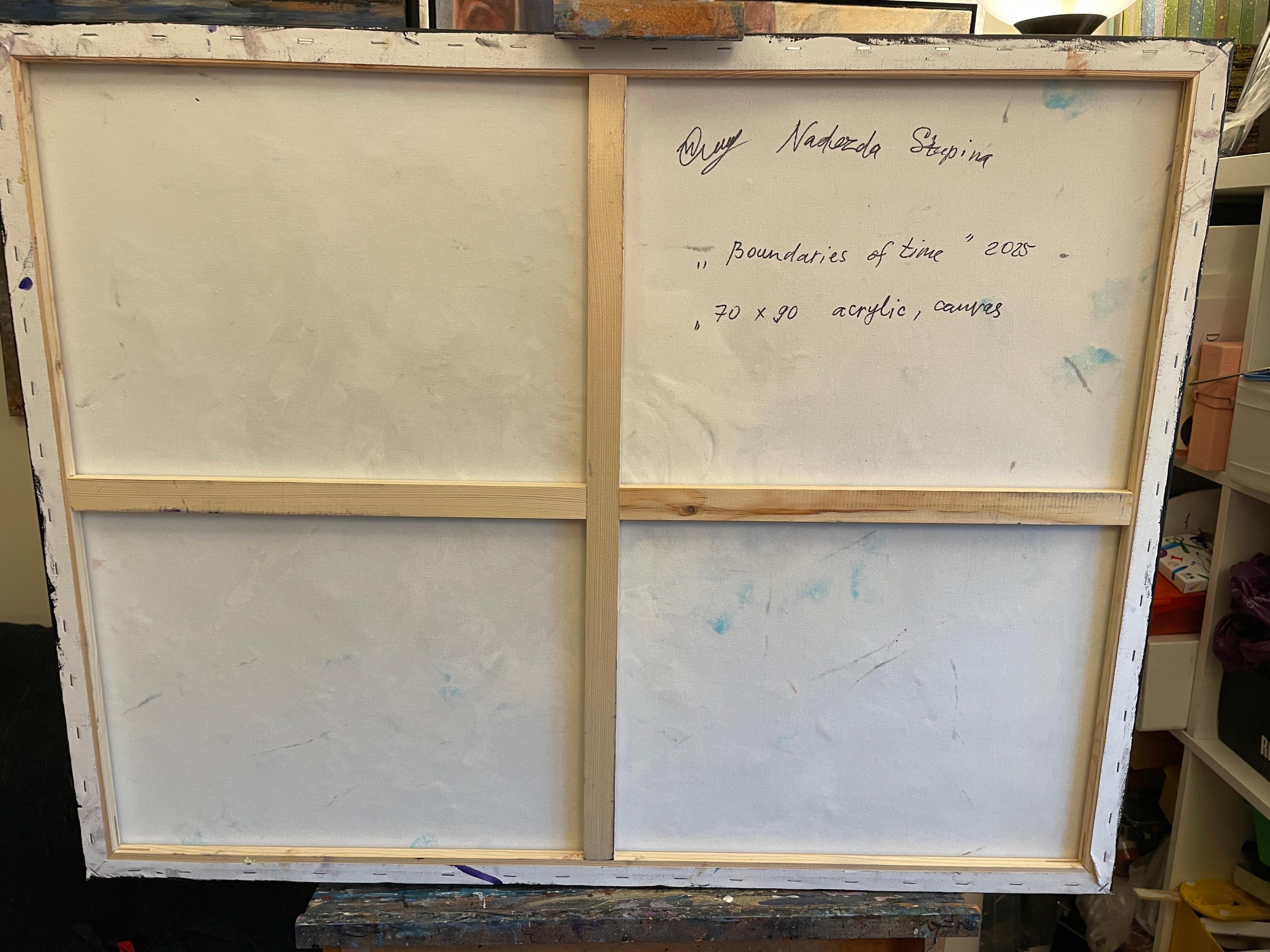 “Boundaries of time” Original abstract painting. Impasto acrylic on canvas. For Sale 5