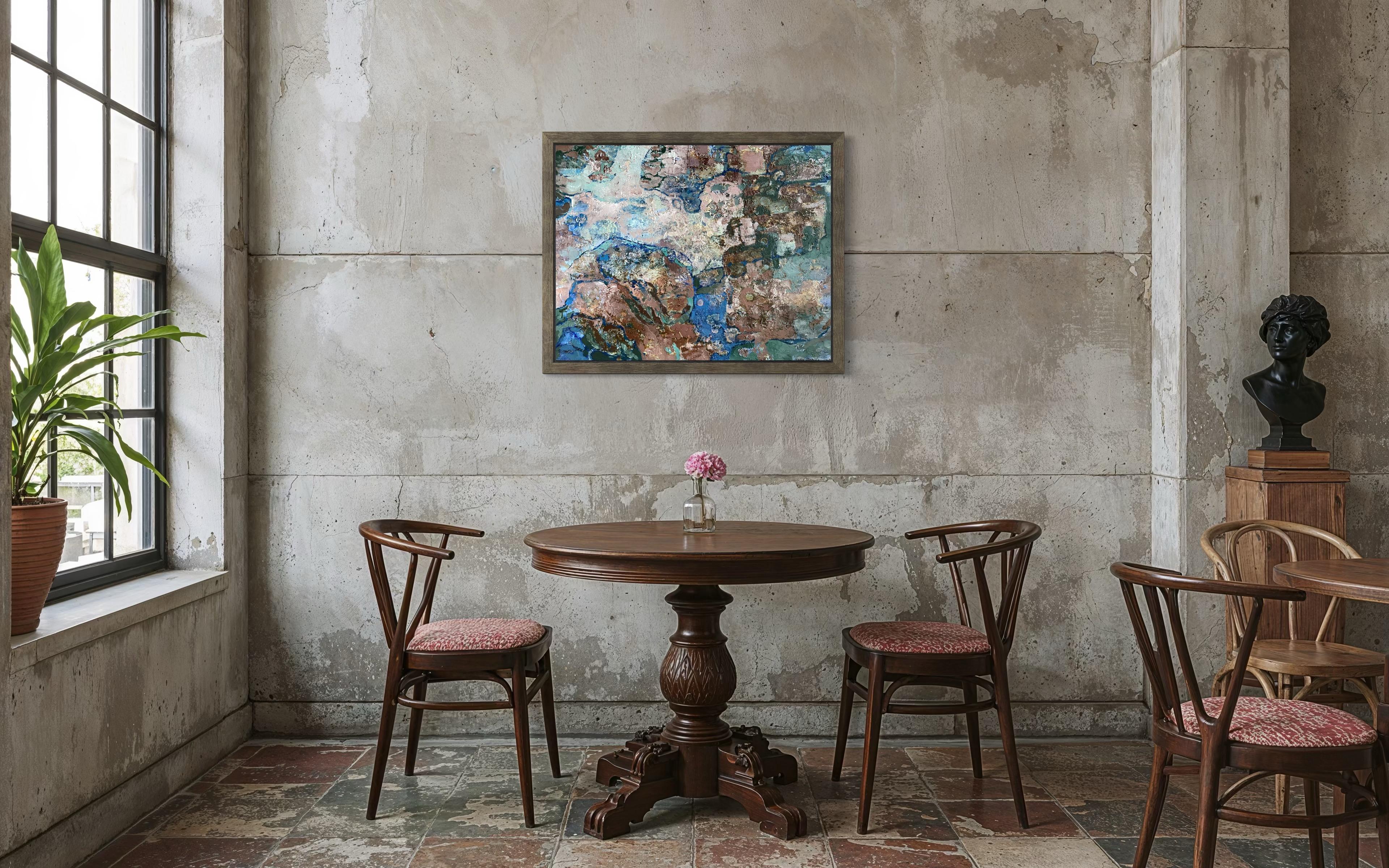 “Boundaries of time” Original abstract painting. Impasto acrylic on canvas. For Sale 6