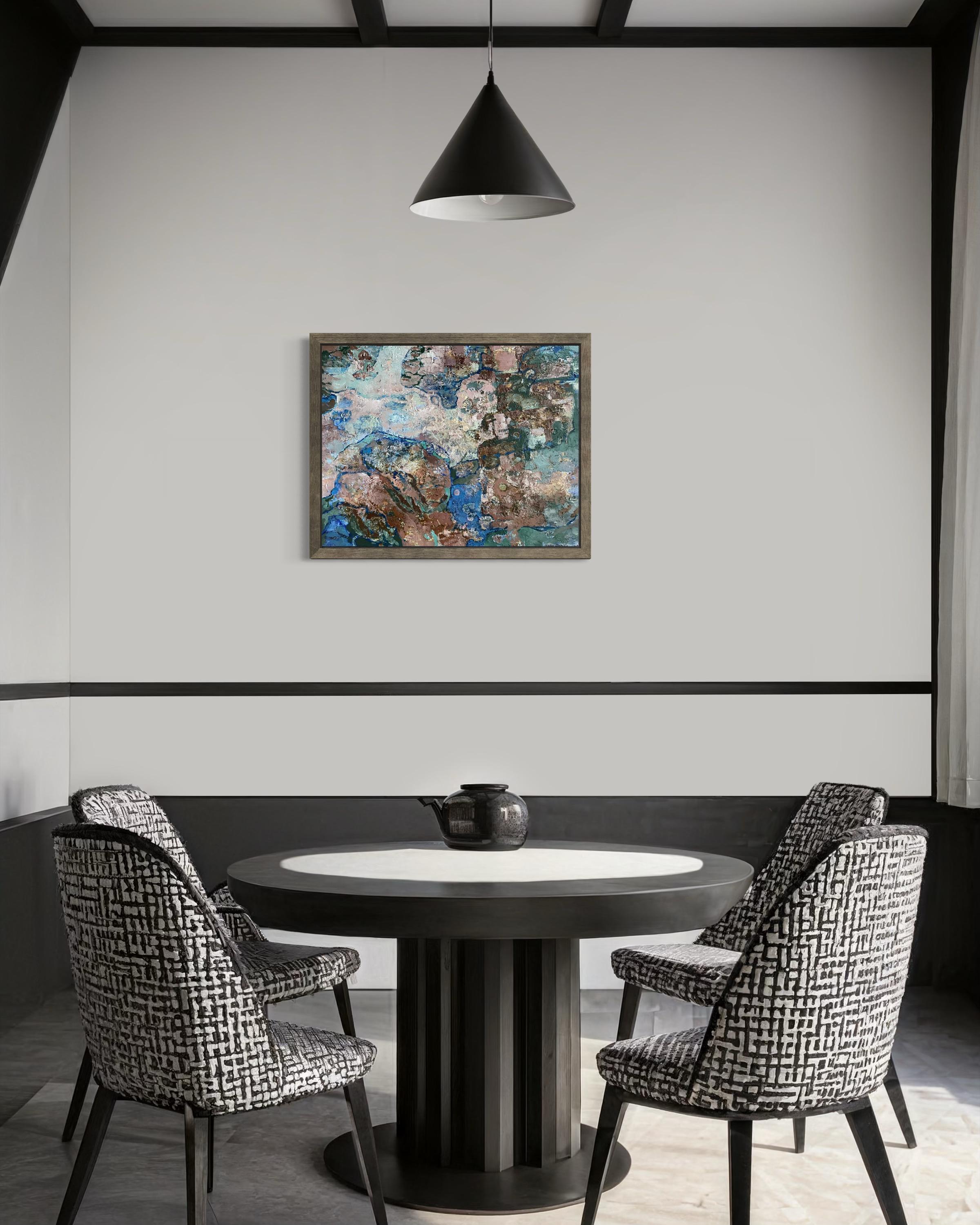 “Boundaries of time” Original abstract painting. Impasto acrylic on canvas. For Sale 7