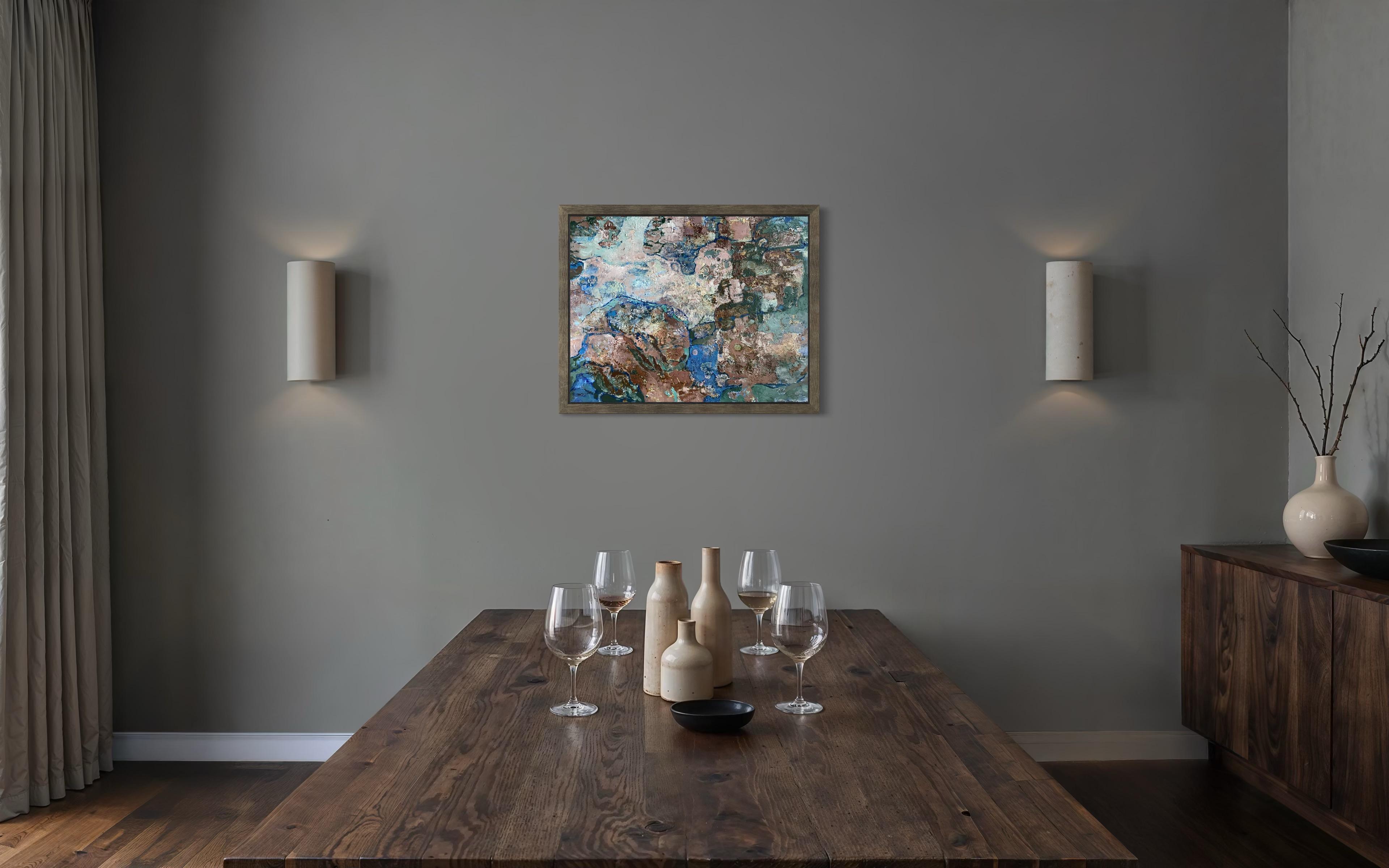 “Boundaries of time” Original abstract painting. Impasto acrylic on canvas. For Sale 8