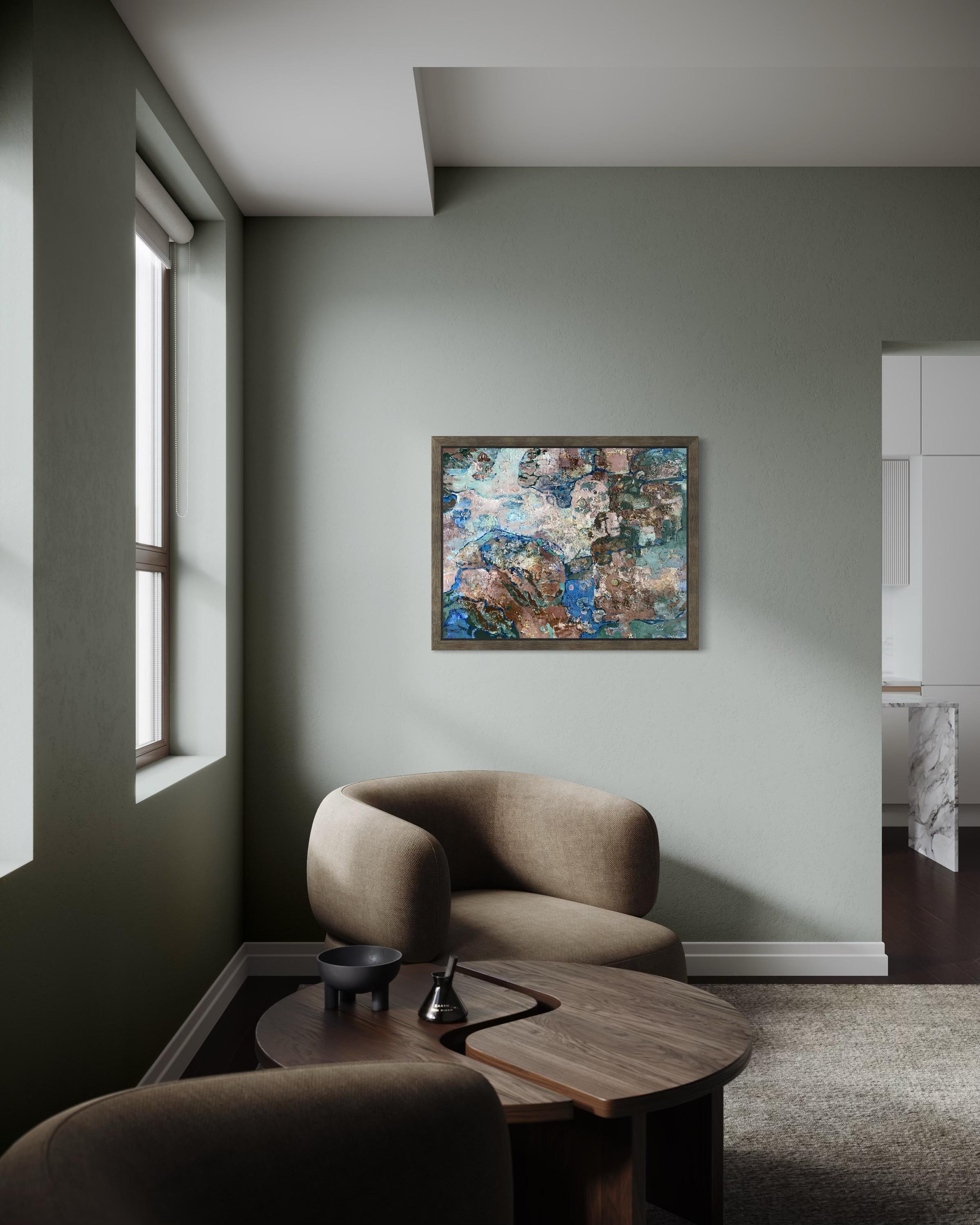 “Boundaries of time” Original abstract painting. Impasto acrylic on canvas. For Sale 9