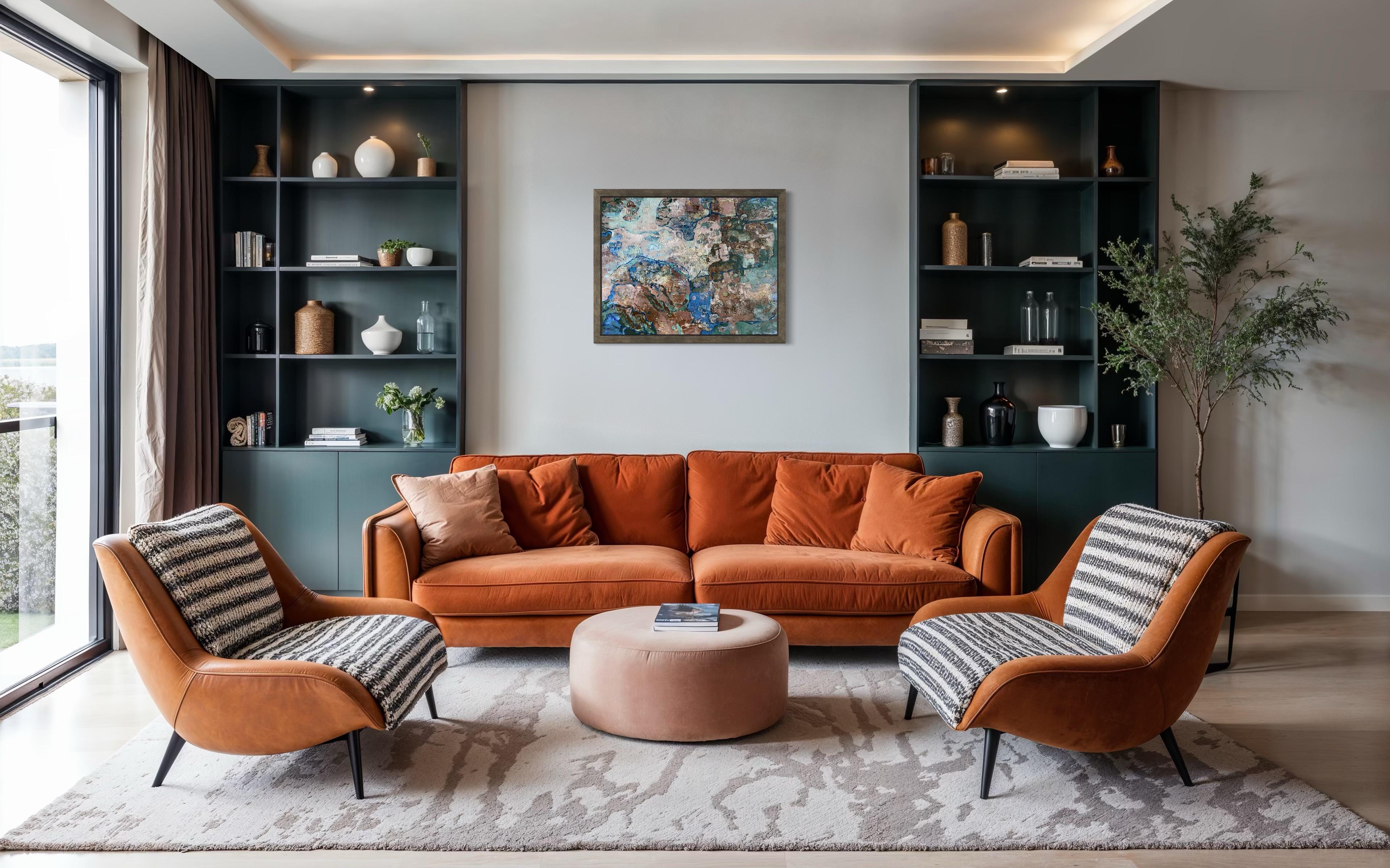 “Boundaries of time” Original abstract painting. Impasto acrylic on canvas. For Sale 11