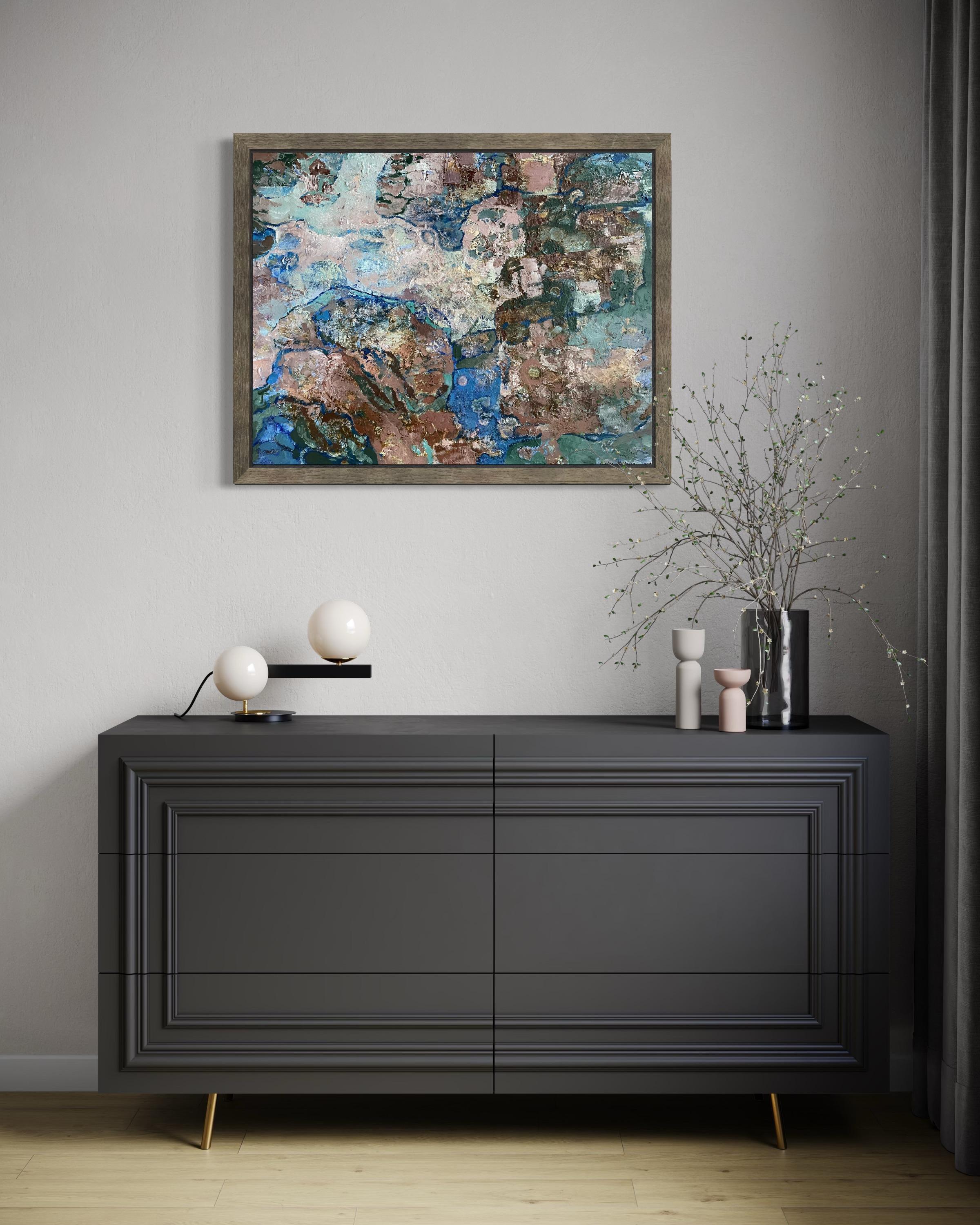 “Boundaries of time” Original abstract painting. Impasto acrylic on canvas. For Sale 12