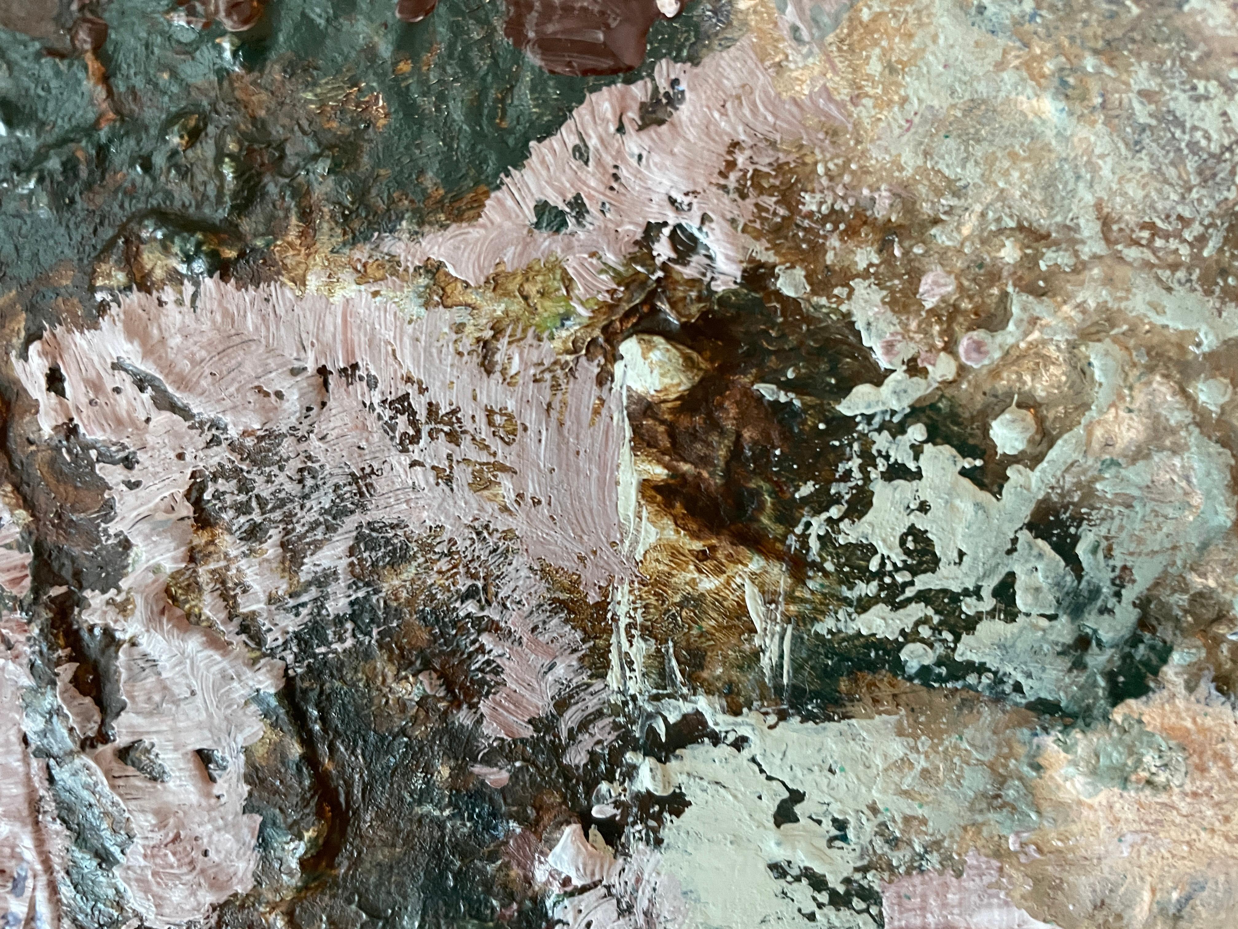 “Boundaries of time” Original abstract painting. Impasto acrylic on canvas. - Abstract Painting by Nadezda Stupina