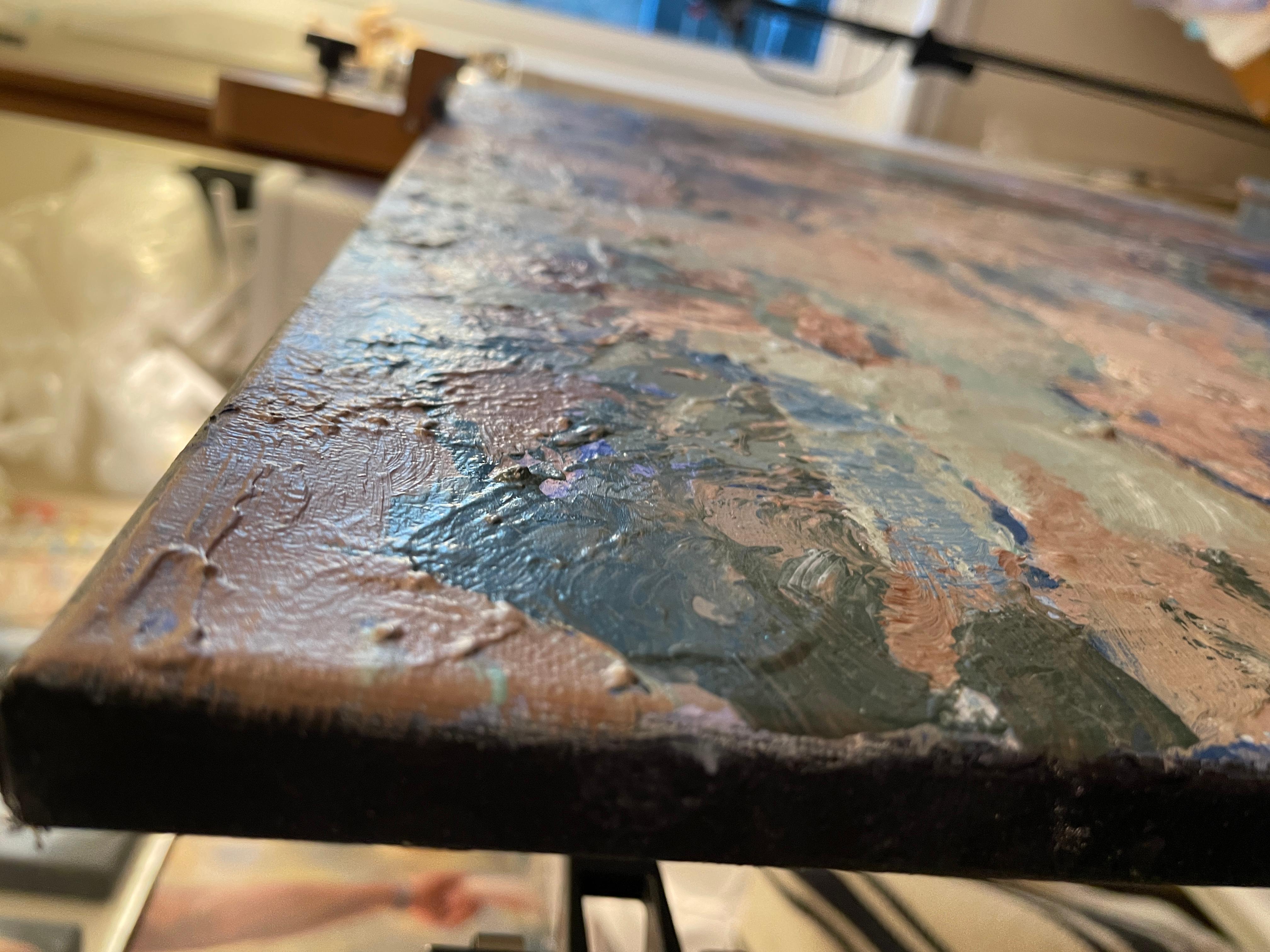 “Boundaries of time” Original abstract painting. Impasto acrylic on canvas. For Sale 4