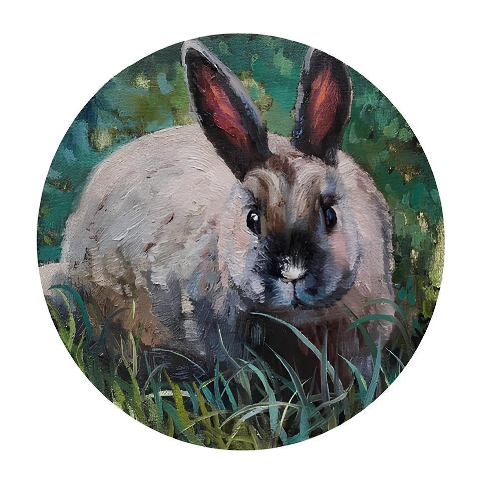 Easter set - Gray Animal Painting by Nadezda Stupina