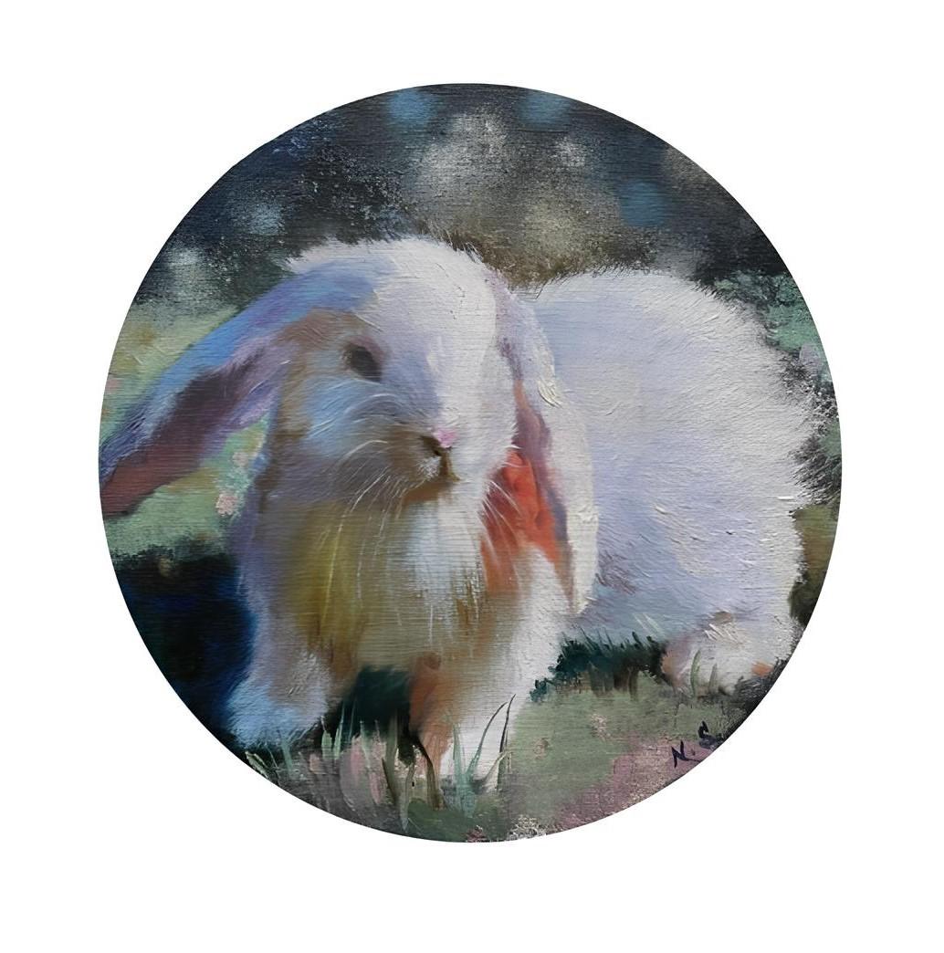 Imbued with the essence of spring, I've captured the tender gaze of these enchanting creatures through my brush strokes. Merging realism with a touch of impressionism, I brought the velvety texture of their fur to life against canvas, allowing each