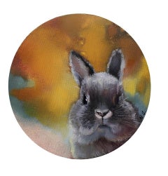 "Easter set" Four round canvases . Oil painting . Realism