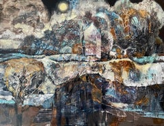 Nadezda Stupina - “Full moon” Original semi-abstract landscape. Large , horizontal. Painting. “Full moon” Original semi-abstract landscape. Large , horizontal. Painting.