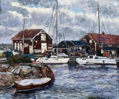 "Gumserødbukta" Original impressionistic landscape . Impasto oil painting