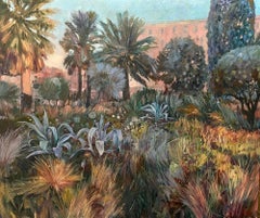"Jardin Albert "Original impressionistic landscape .France. Nice. Large painting