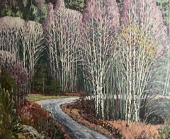 "Dentelle de novembre" Original  Paysage impressionniste. 100x120 Acrylique sur toile
