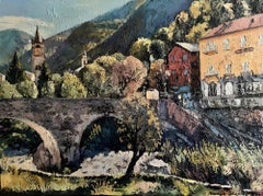 "Motivo Аlpino" Paesaggio impressionistico originale . Francia. Pittura ad olio