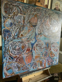 "Micro&Macro. Insomnia." Large oil painting .Abstract expressionist works