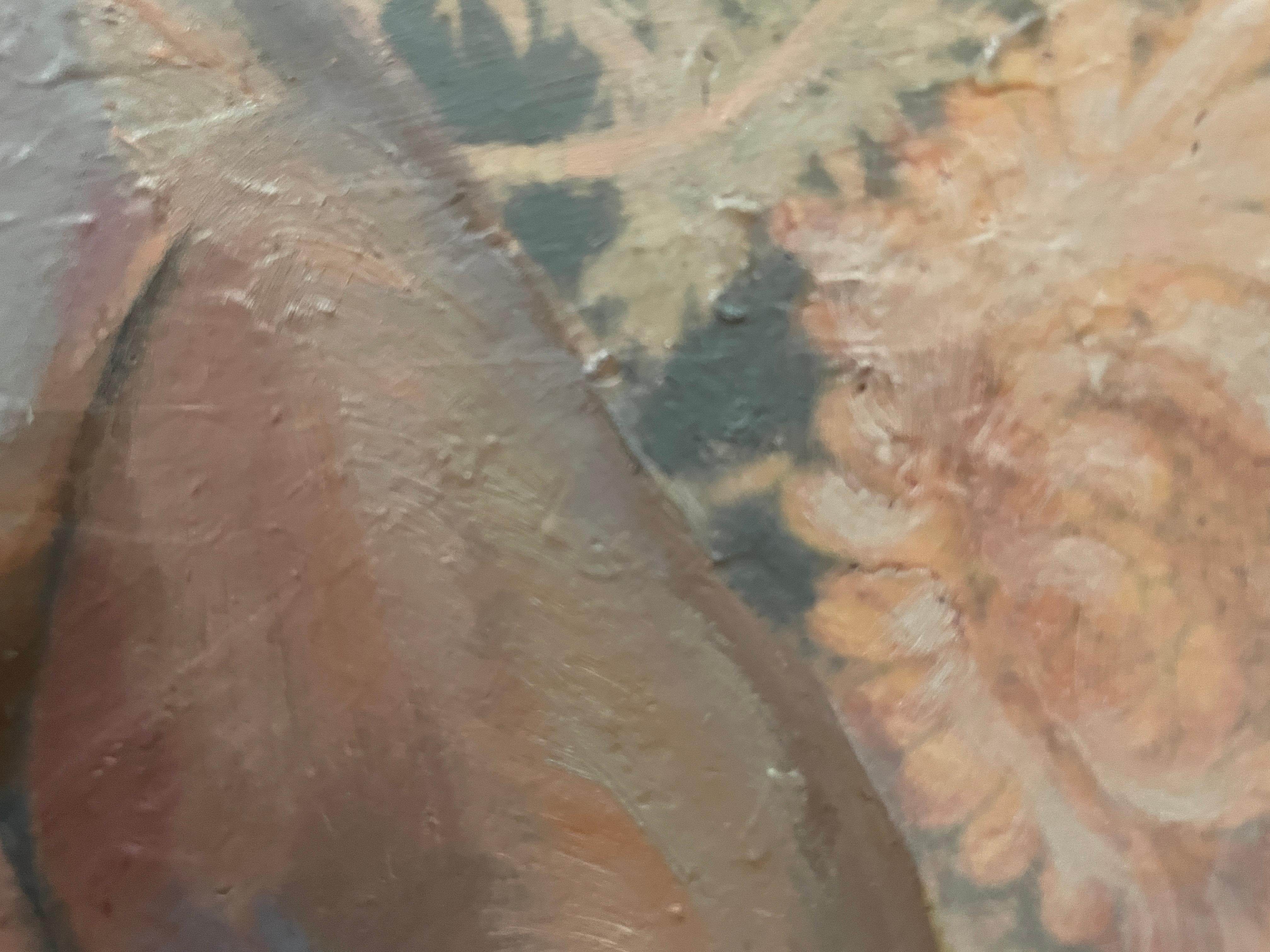 «Morris’s lover 10» Original Nude painting. Circular small canvas. For Sale 1