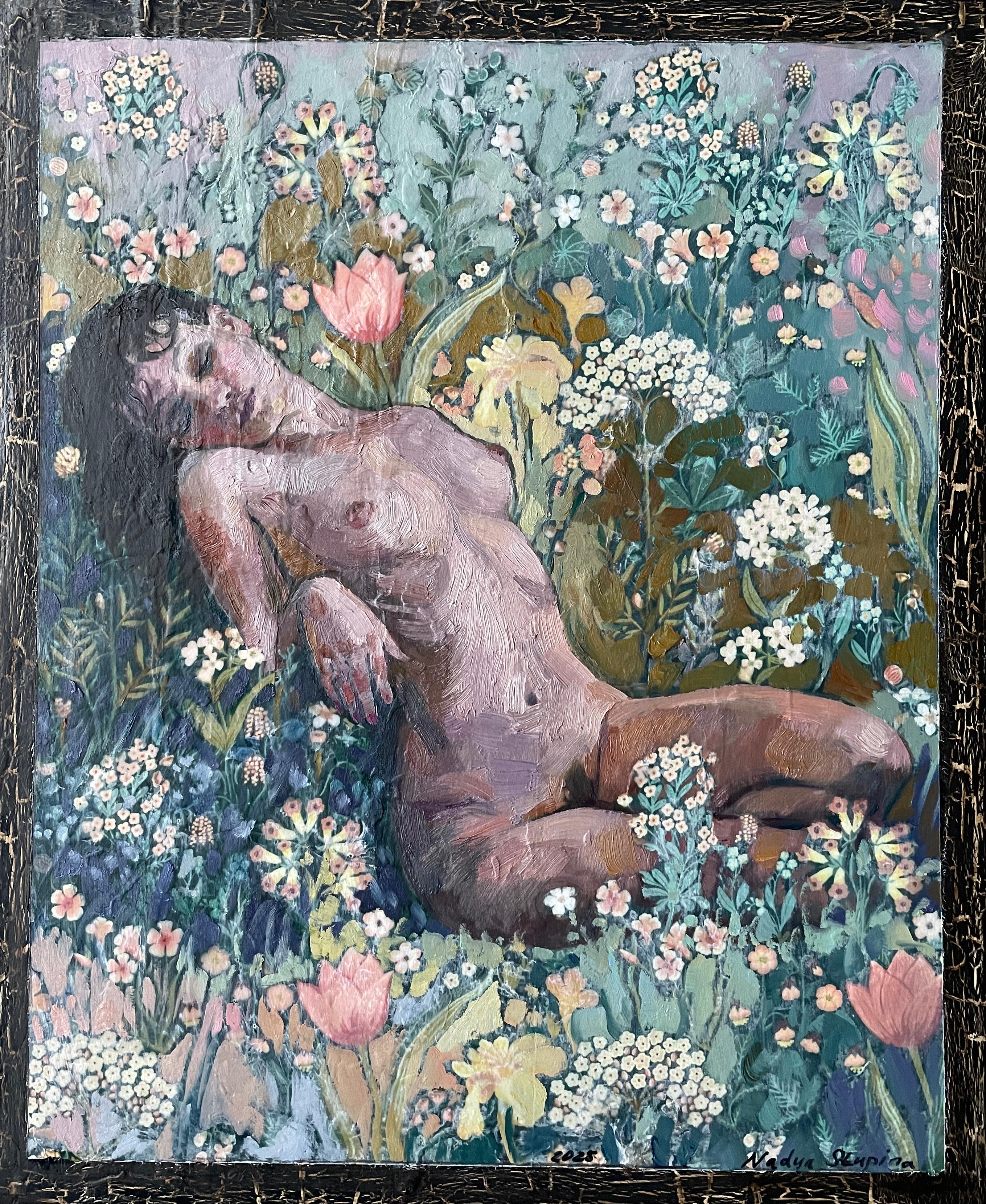 “Morris’s lover9” Original nude painting. Small vertical .