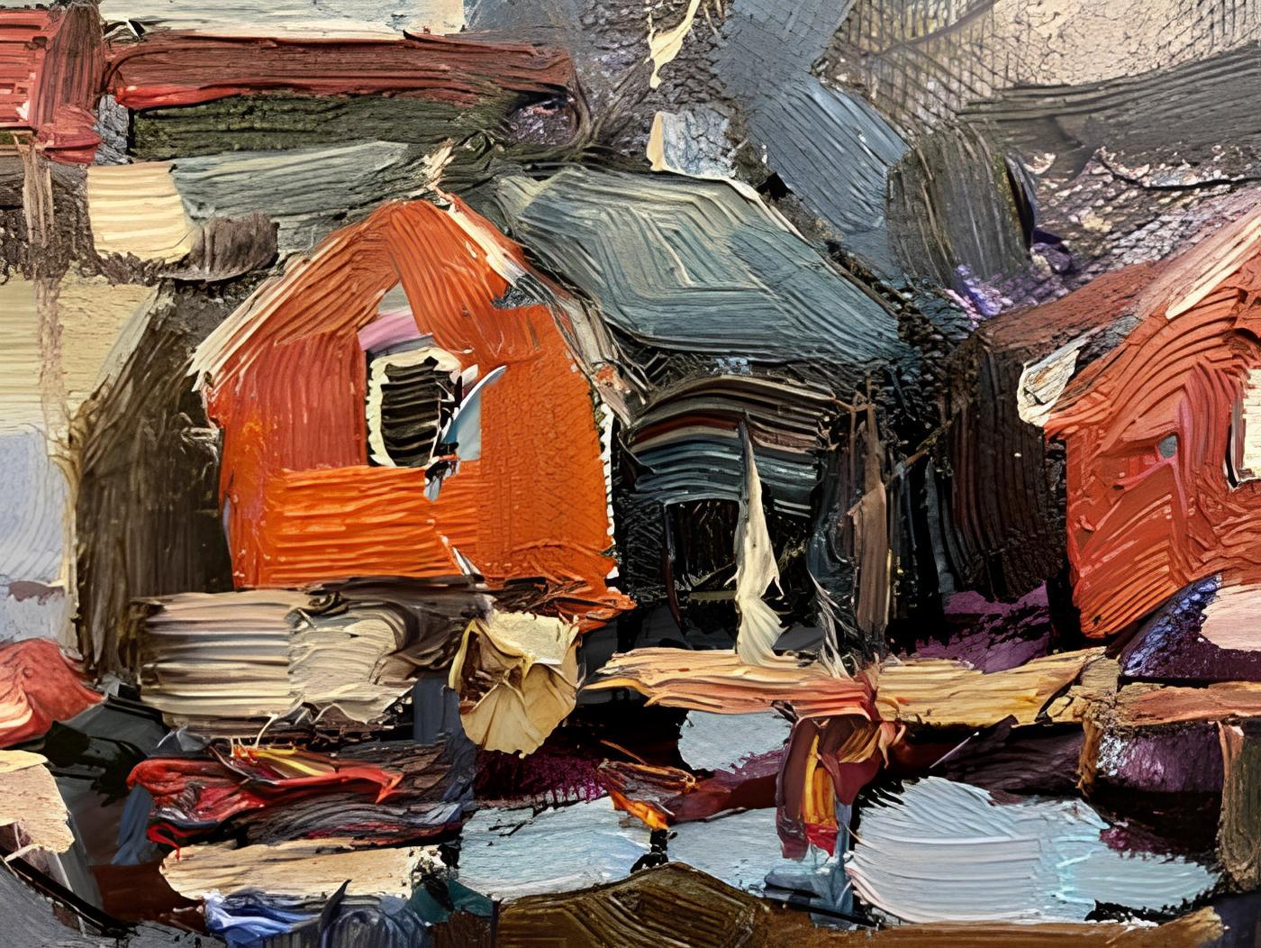 In this oil painting, I dove into the raw majesty of the northern landscape, melding figurative elements with impressionistic flair to capture a scene both vibrant and serene. My brushstrokes are thick with passion, depicting a humble village