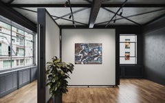 "Leggende del Nord. Inseguimento". X-Large pittura ad olio.Opere espressioniste astratte