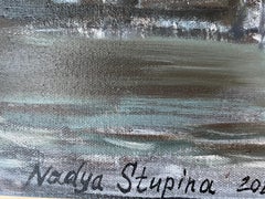 "Norwegian idyll" Original landscape painting. Winter. Oil on canvas