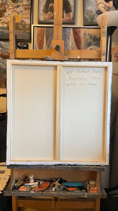 Ranunculus . Original floral painting . Square , medium size . Impressionism