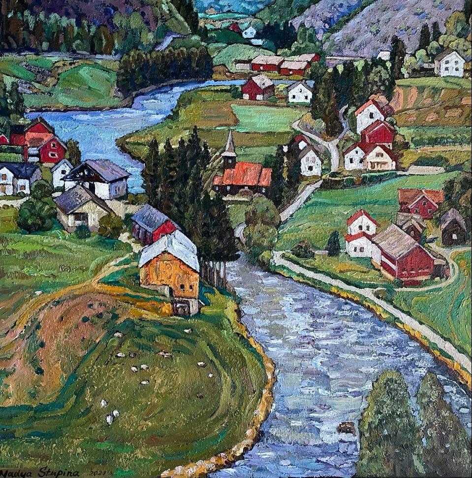 Nadezda Stupina Landscape Painting - Short  norwegian summer