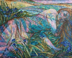 "Dormire" Impressionista figurativo  pittura . Grande. Donne.