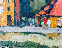 Stavern. Original landscape painting. Small size . Impasto. Oil on canvas