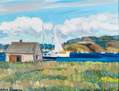 Summer in Stavern. Original landscape painting. Small size . Impasto. Oil