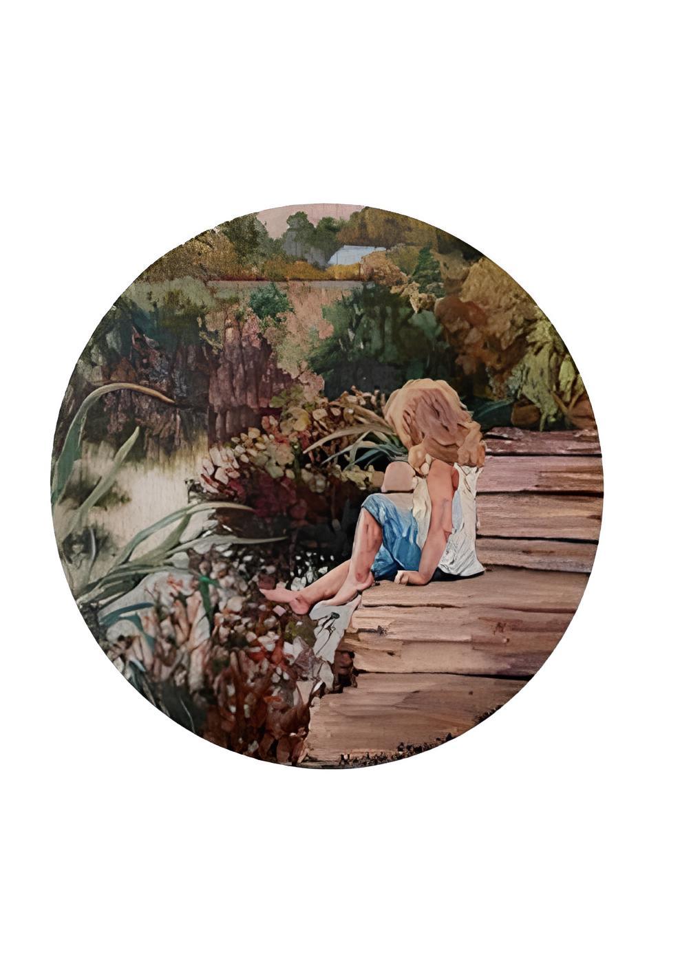 Sommergeschichten. In der  zugewachsener Teich – Painting von Nadezda Stupina