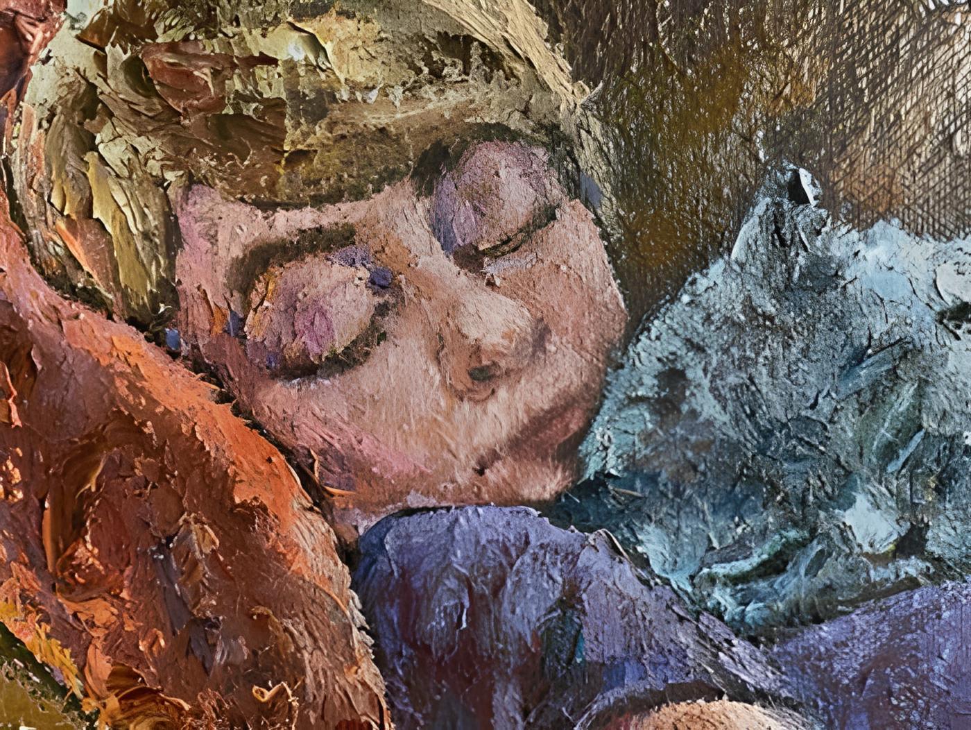 Esta obra está dedicada a mis chicas favoritas, mi hermana gemela Vera y nuestra gata común Masya .Es una larga historia ... En mi obra, he querido transmitir esta atmósfera de amor, paz, armonía y seguridad. Y una enorme gratitud a nuestra familia