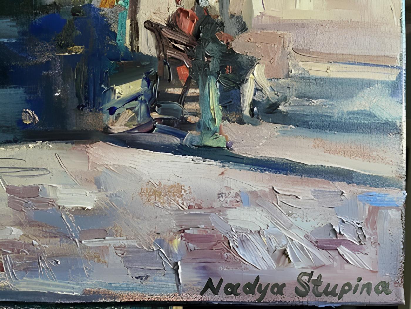 In this painting, I've sought to capture the interplay of light and shadow that dances across the façades of these time-worn buildings. Infusing life through impressionistic strokes and a blend of acrylic and oil, my brushwork breathes vibrancy into