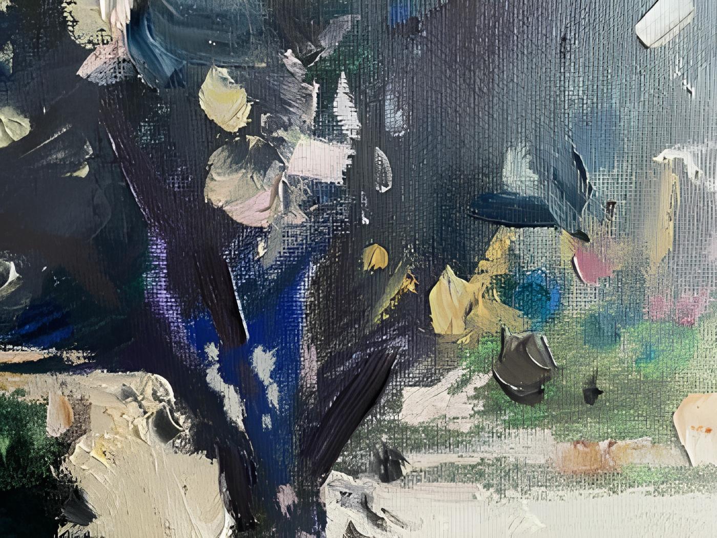 In diesem Gemälde habe ich versucht, das Wechselspiel von Licht und Schatten einzufangen, das über die Fassaden dieser altehrwürdigen Gebäude tanzt. Mit impressionistischen Pinselstrichen und einer Mischung aus Acryl und Öl haucht meine