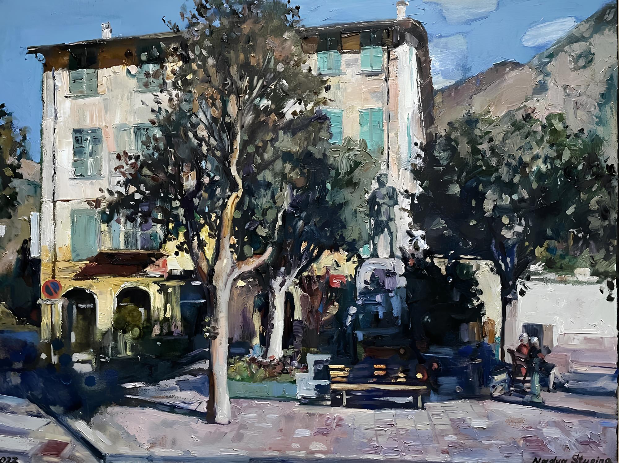 "Sole sulle Alpi" Paesaggio impressionistico originale . Pittura ad olio