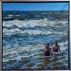Triptych " Blåvand" Girls and sea .