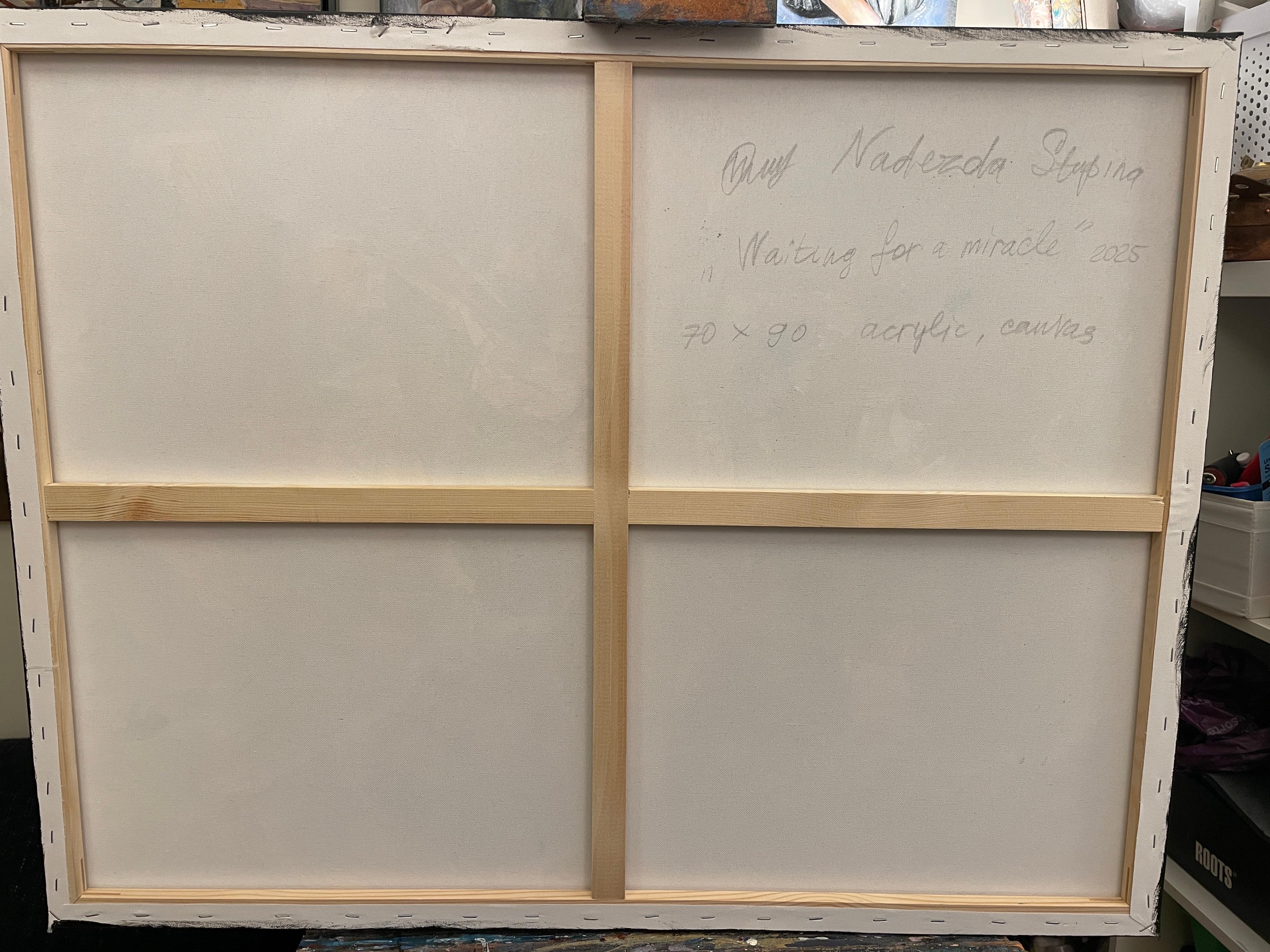 “Waiting for a miracle “ Original abstract painting. Large horizontal For Sale 5