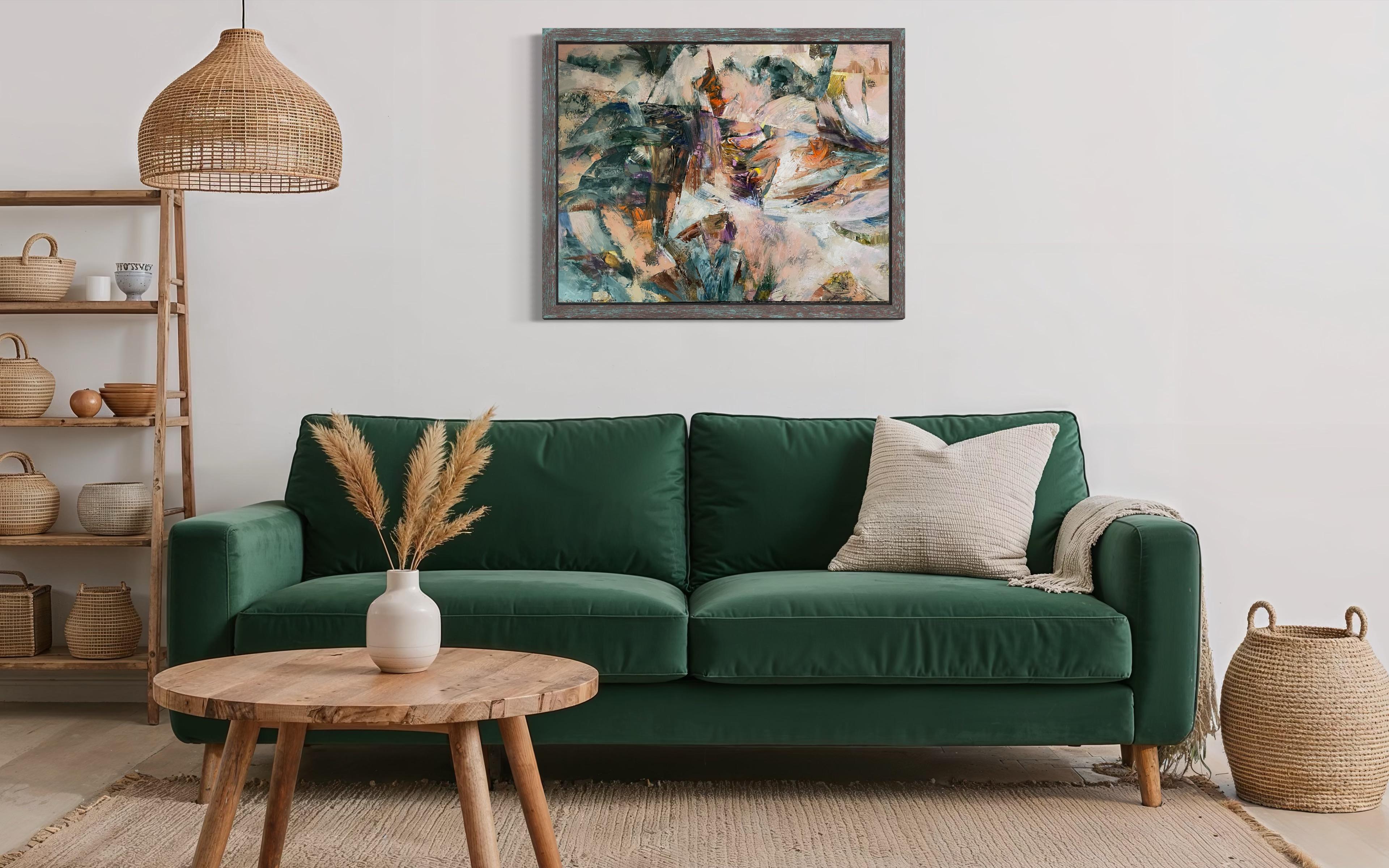 “Waiting for a miracle “ Original abstract painting. Large horizontal For Sale 8