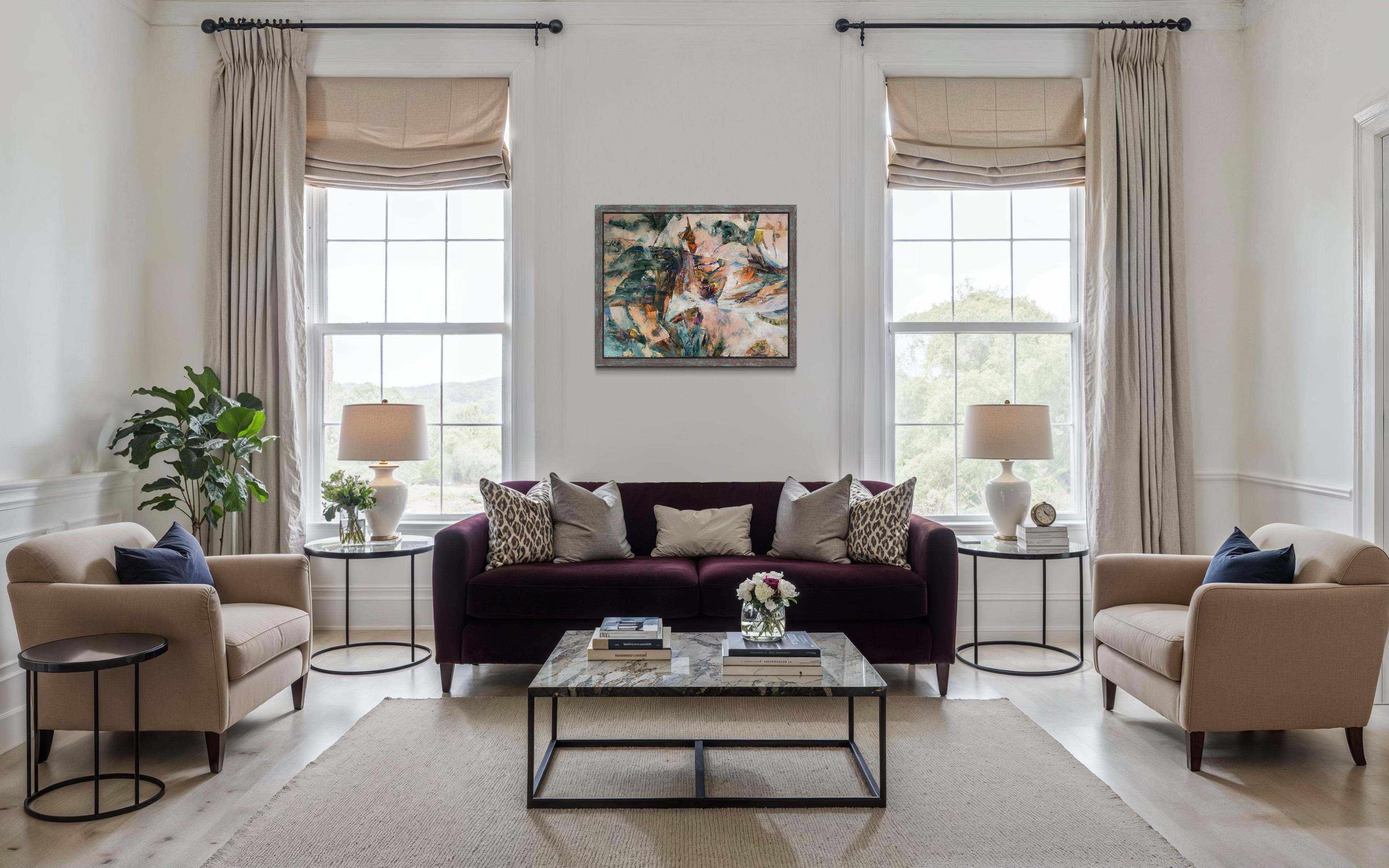 “Waiting for a miracle “ Original abstract painting. Large horizontal For Sale 9