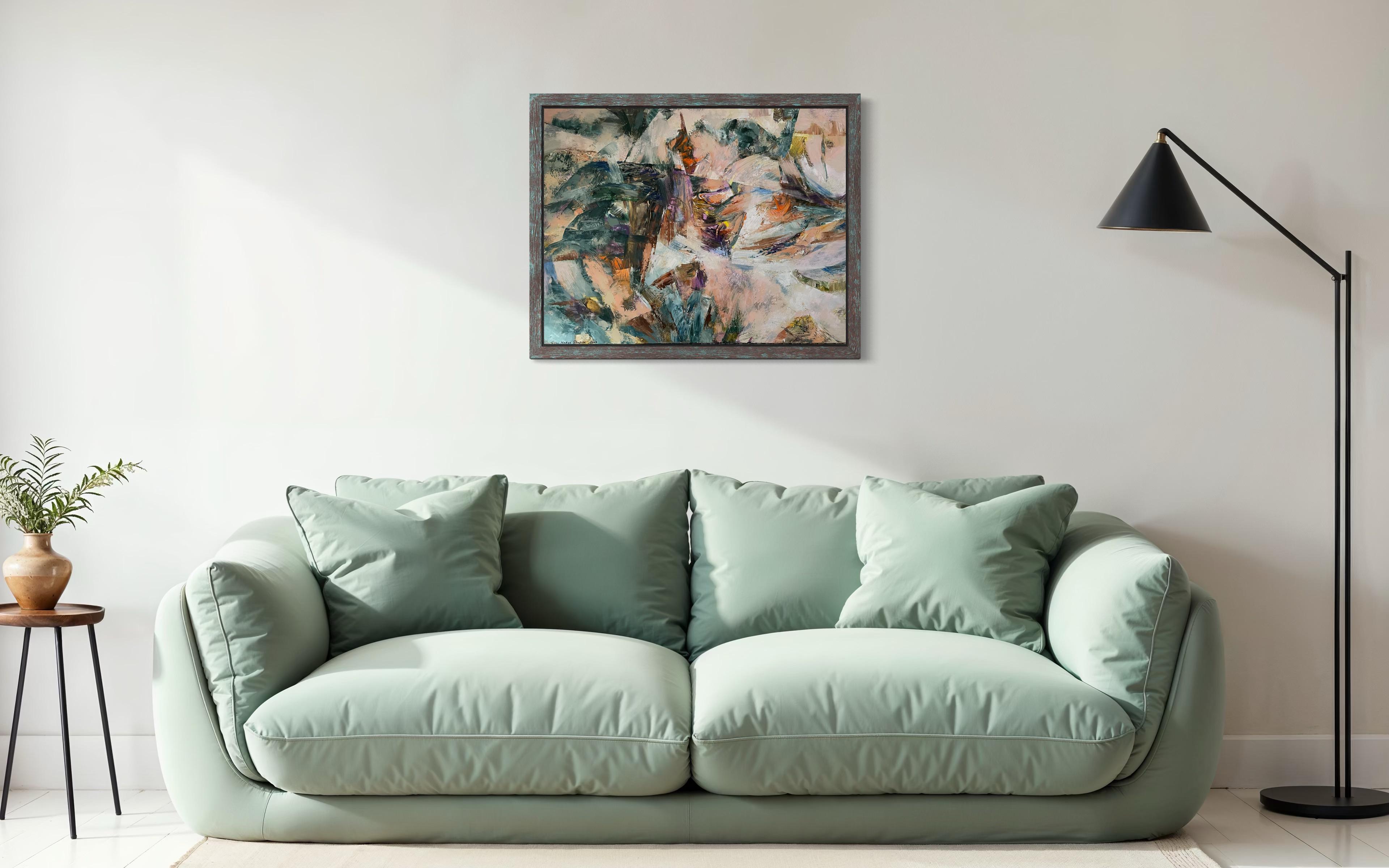 “Waiting for a miracle “ Original abstract painting. Large horizontal For Sale 12