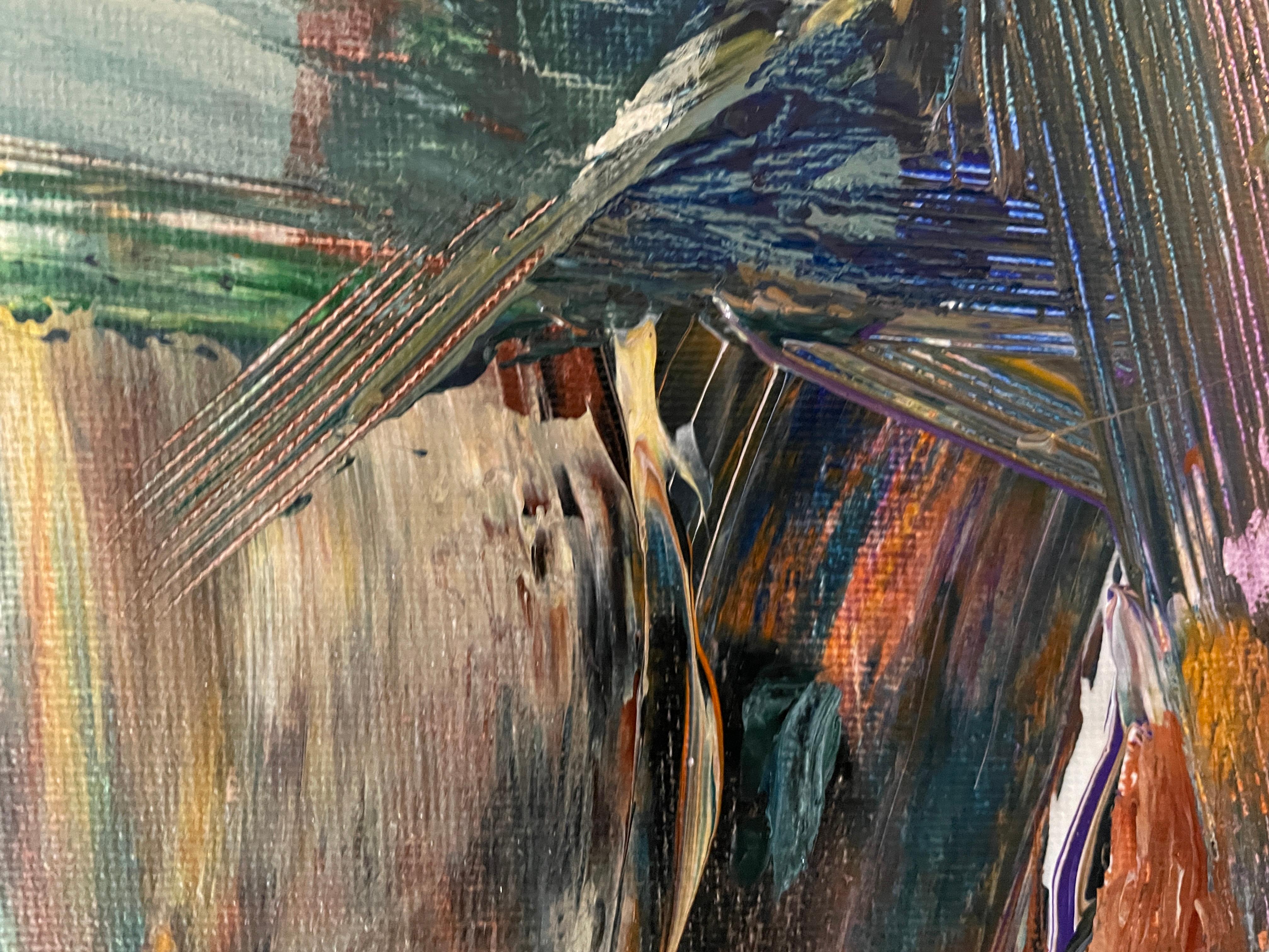 “Waiting for a miracle “ Original abstract painting. Large horizontal For Sale 2