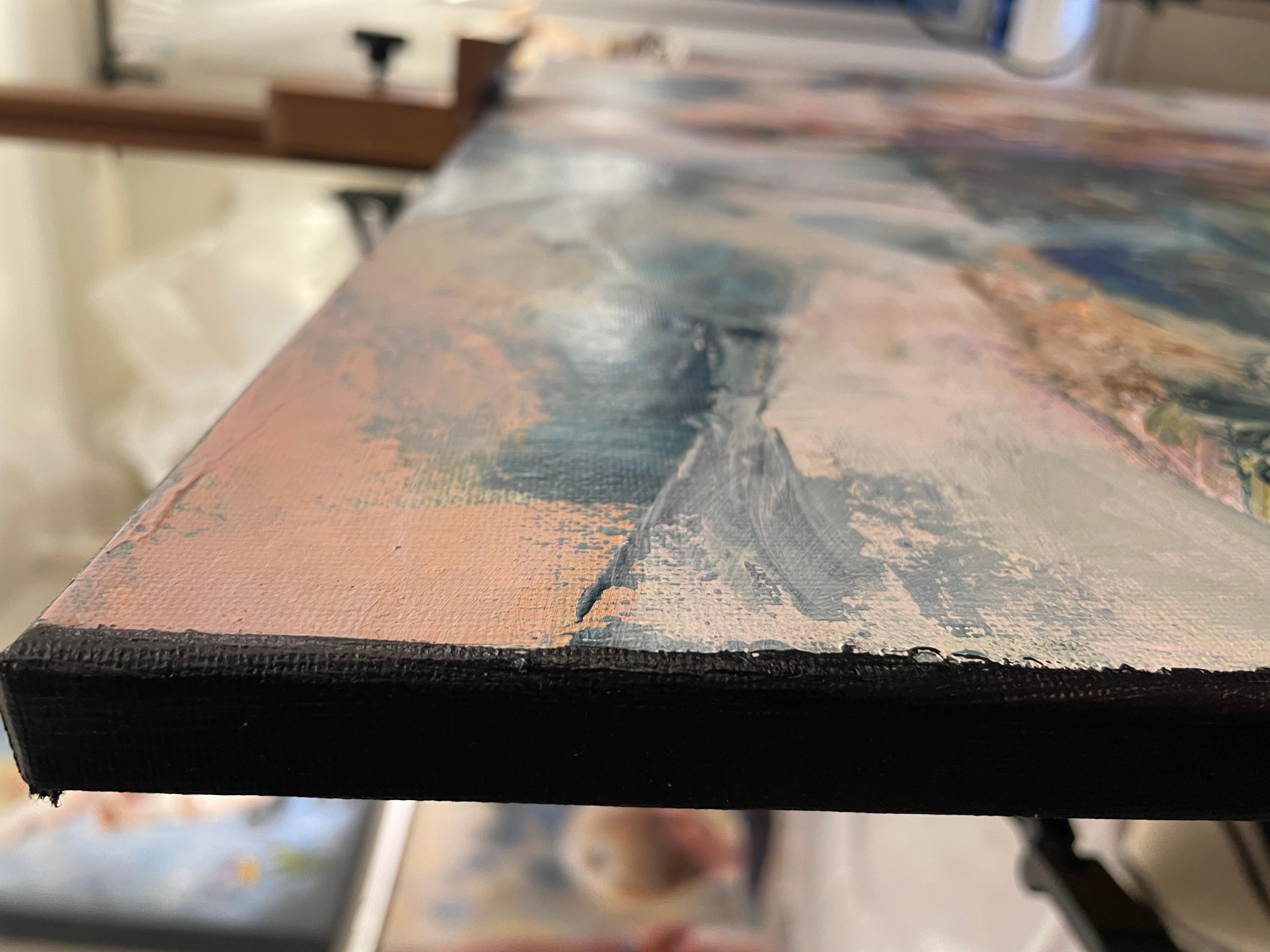 “Waiting for a miracle “ Original abstract painting. Large horizontal For Sale 4