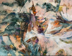 “Waiting for a miracle “ Original abstract painting. Large horizontal