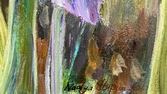 Quand les iris étaient grands . Grand tableau floral pour l'intérieur. Vertical .