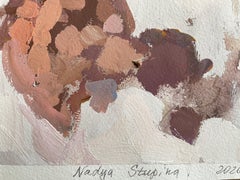 L'inverno al fiordo. Pittura paesaggistica originale. Guazzo su carta. Dimensioni medie