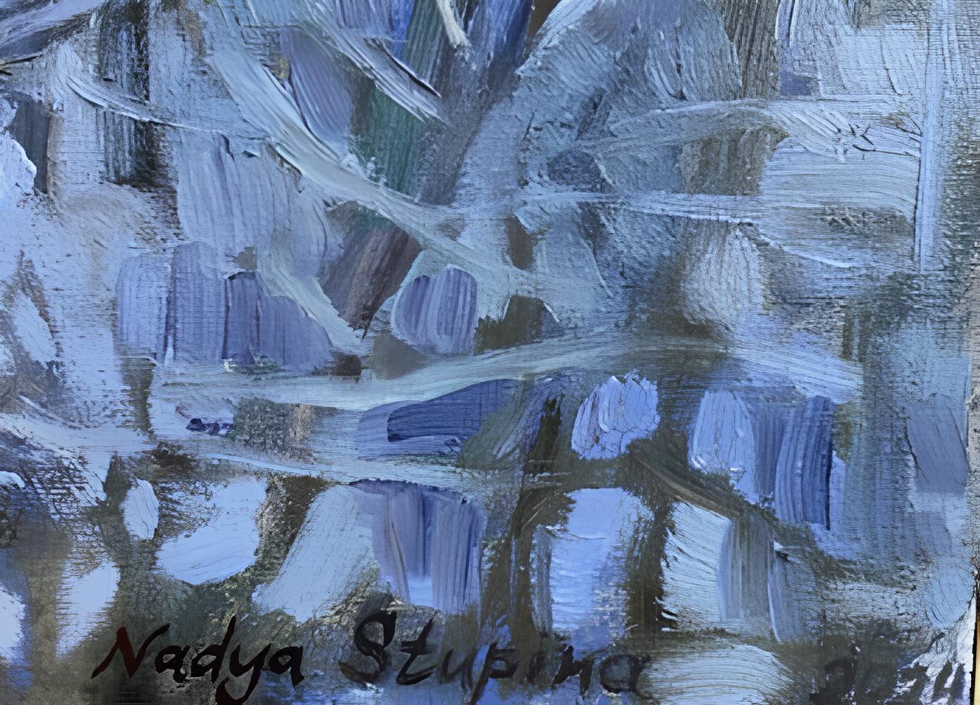 In crafting this piece, I immersed myself in the serene yet vibrant essence of winter. Through impressionistic strokes in oil, I aimed to capture the intricate dance of light and shadow amidst snow-laden branches, evoking the delicate interplay of
